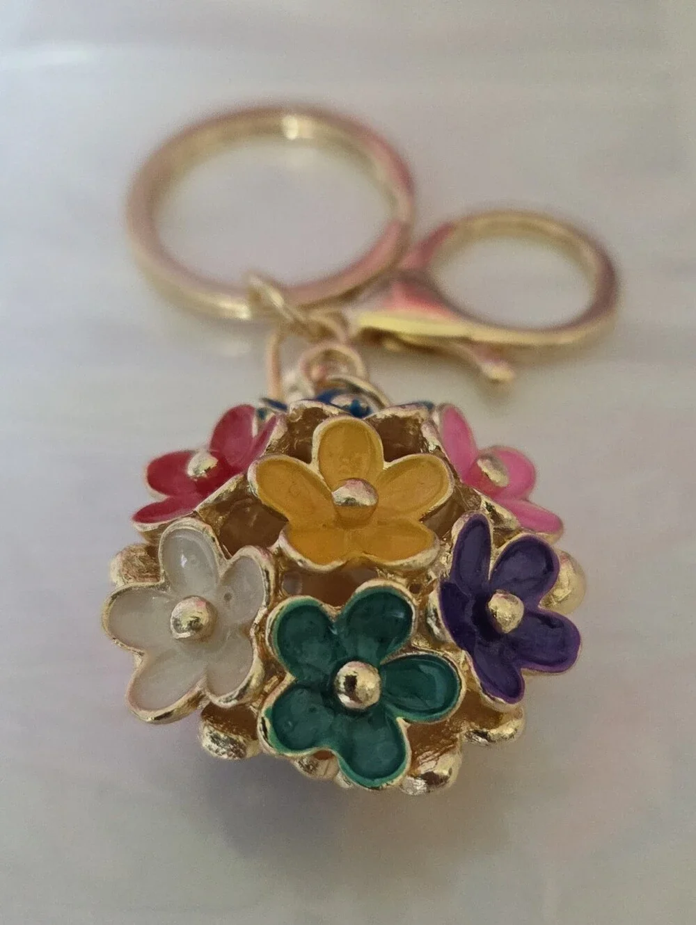Multicolor Floral Keychain Charm NIP
